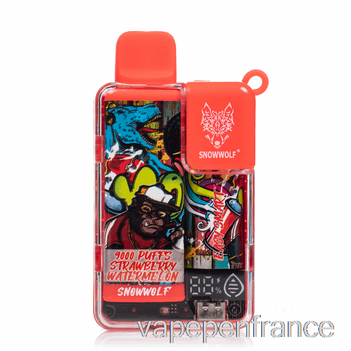 Stylo Vape Jetable à La Fraise Et à La Pastèque Snowwolf Easy Smart Ea9000